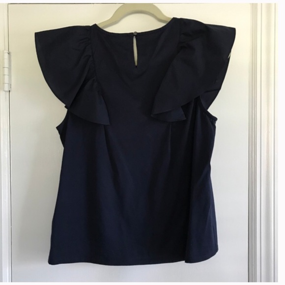J Crew Ruffle Front Tee Top - Picture 4 of 4